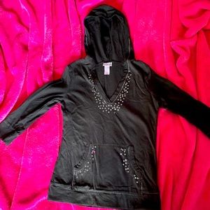 Justice light black hoodie